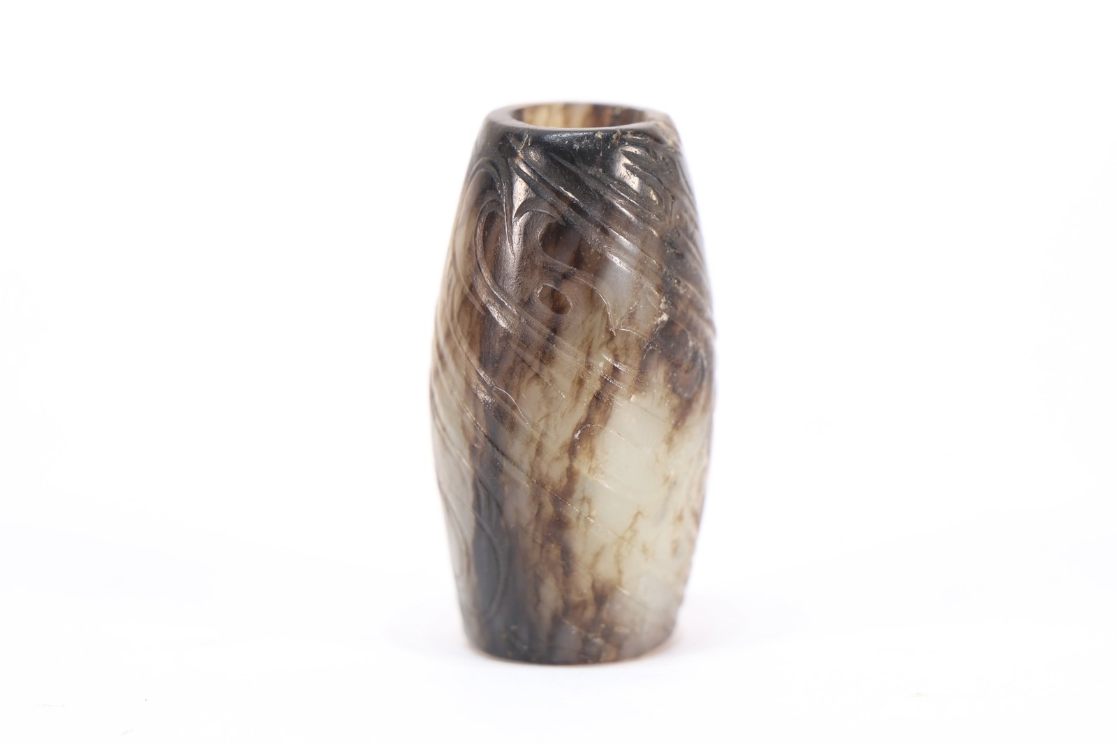 Jade Carved Cloud Pattern Bead - 2