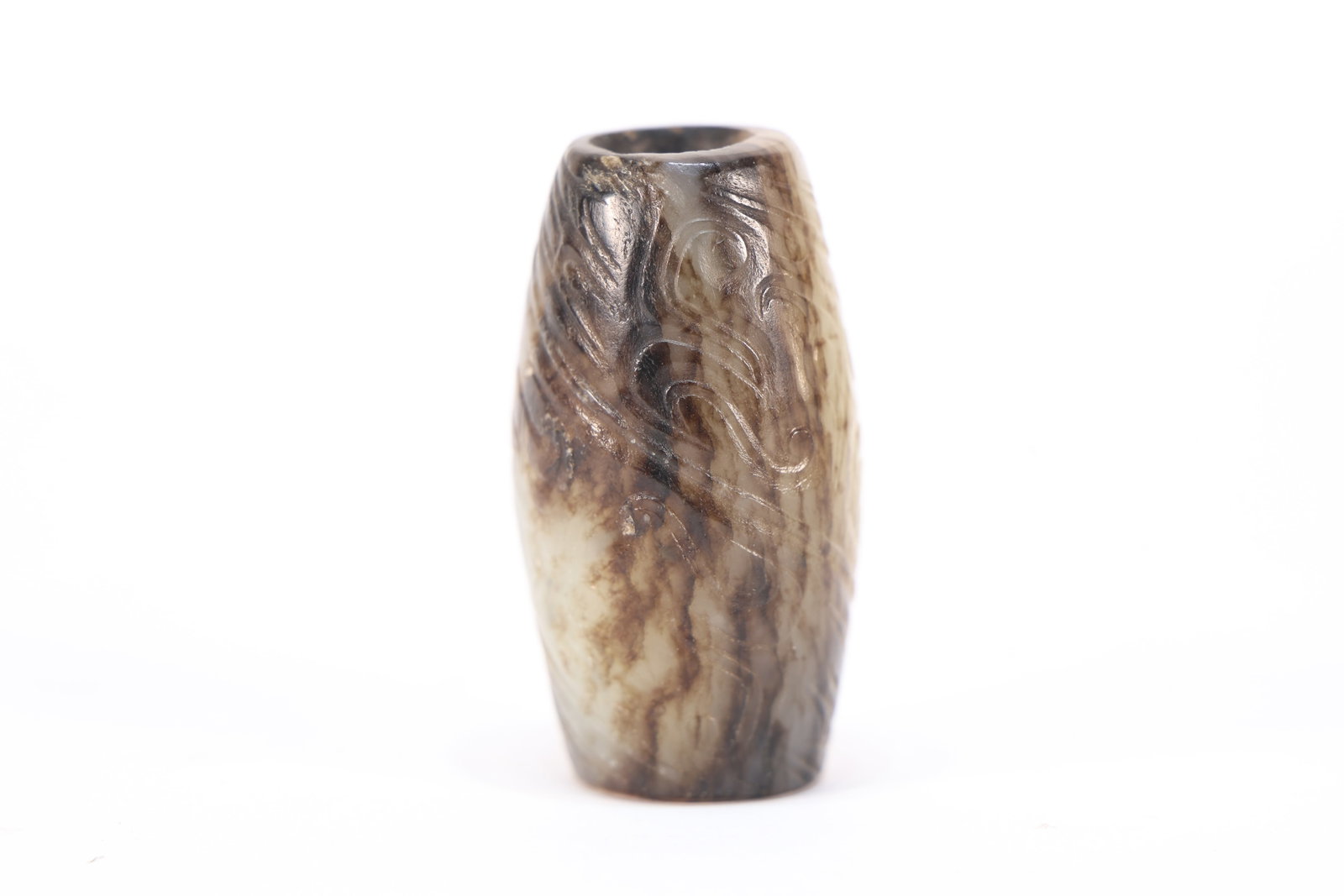 Jade Carved Cloud Pattern Bead - 3