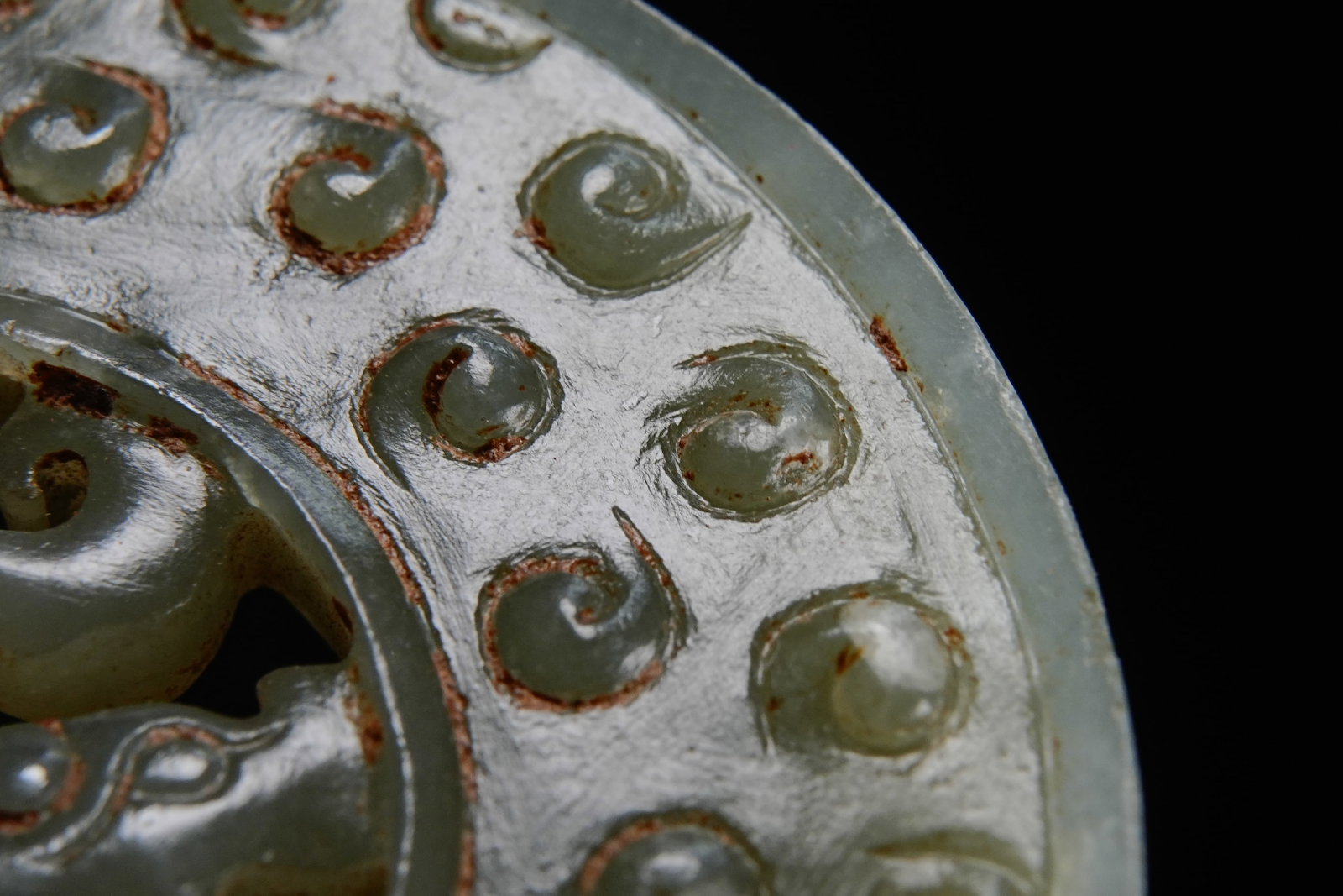 Jade Carved Dragon Pattern Bi - 5