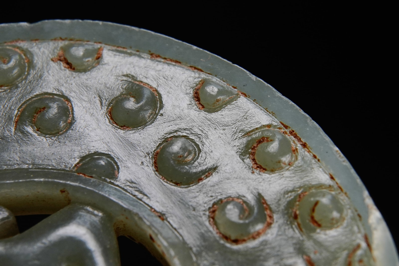 Jade Carved Dragon Pattern Bi - 6