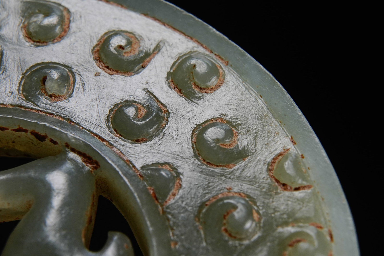 Jade Carved Dragon Pattern Bi - 8