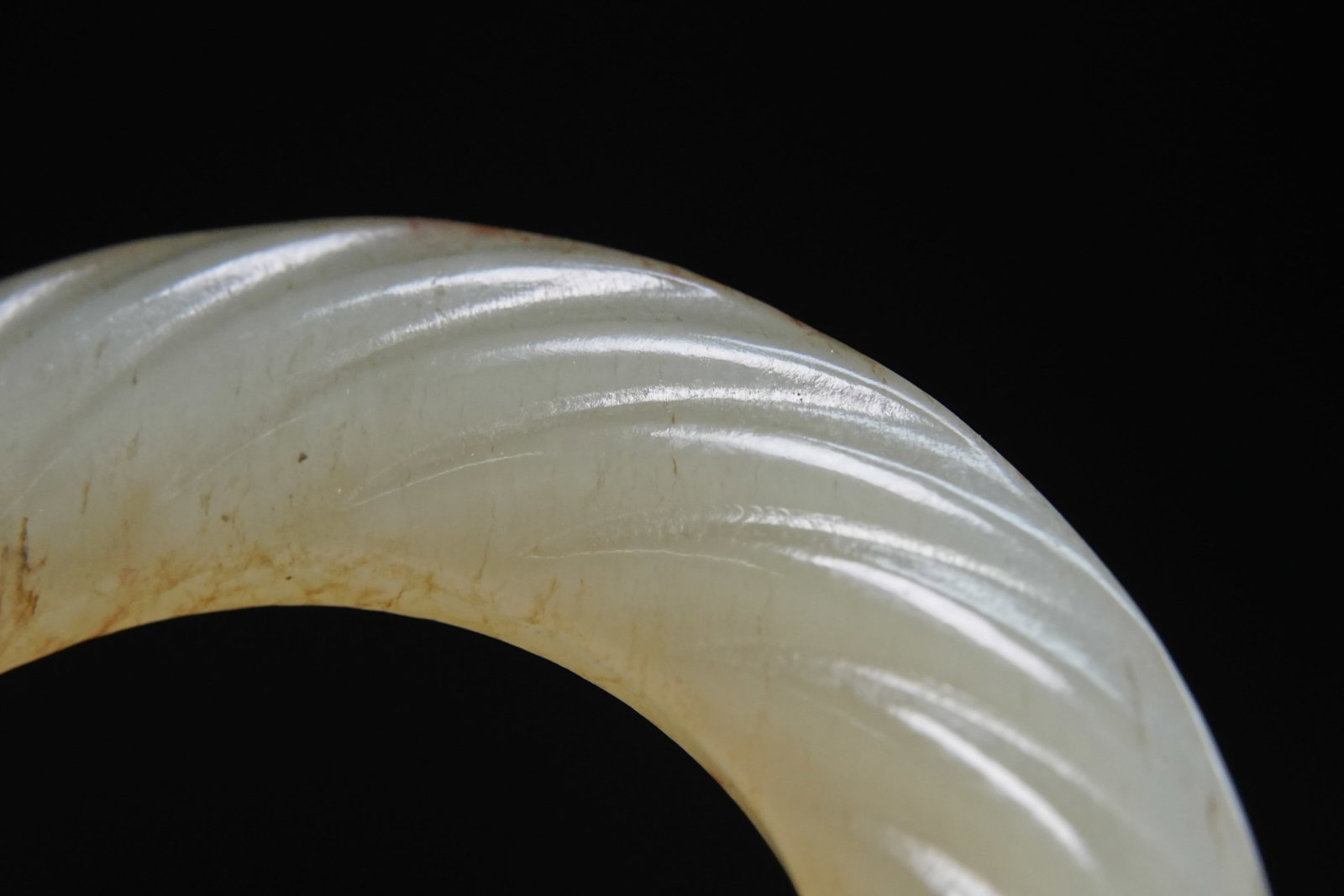 Jade Carved Cloud Pattern Ring - 3