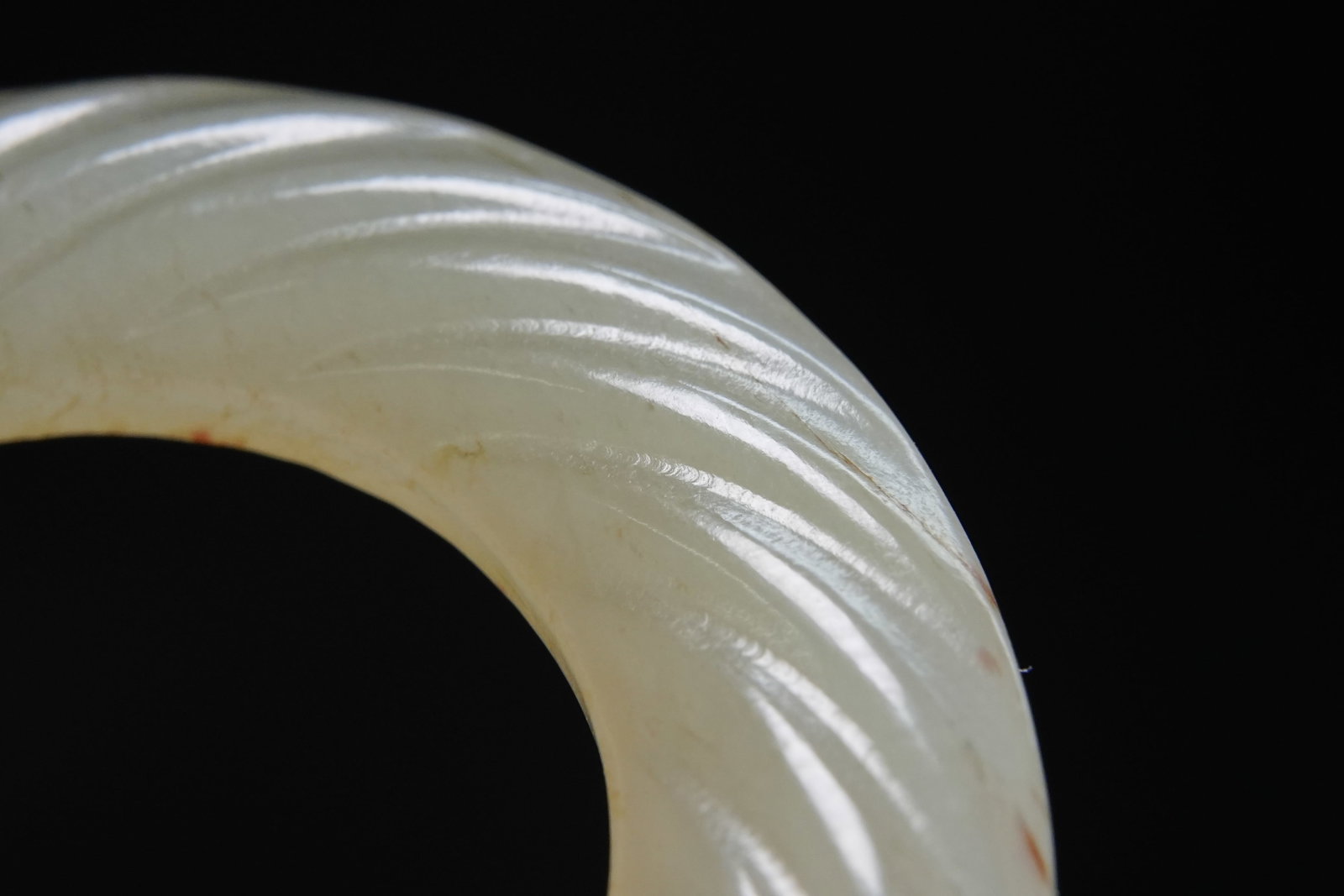 Jade Carved Cloud Pattern Ring - 4