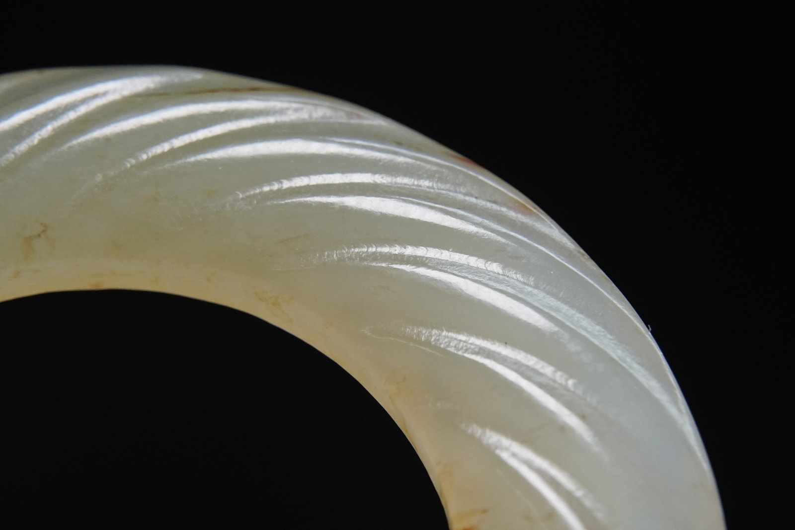 Jade Carved Cloud Pattern Ring - 5