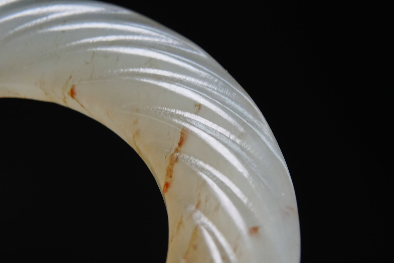 Jade Carved Cloud Pattern Ring - 6