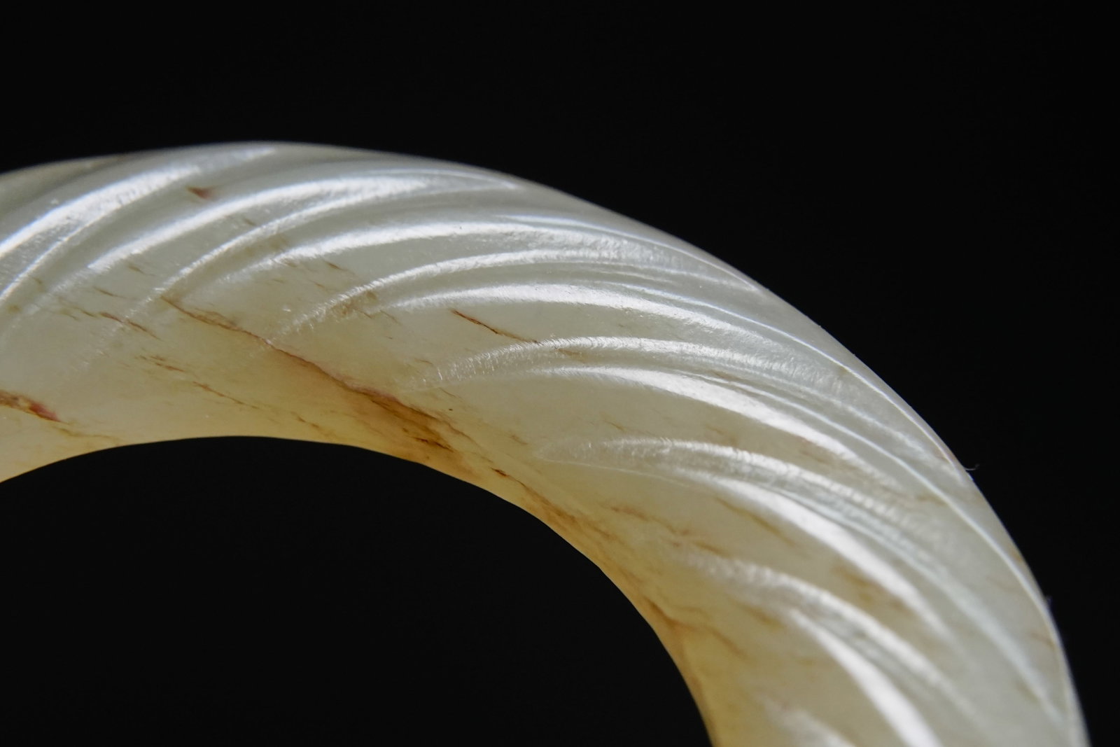 Jade Carved Cloud Pattern Ring - 7