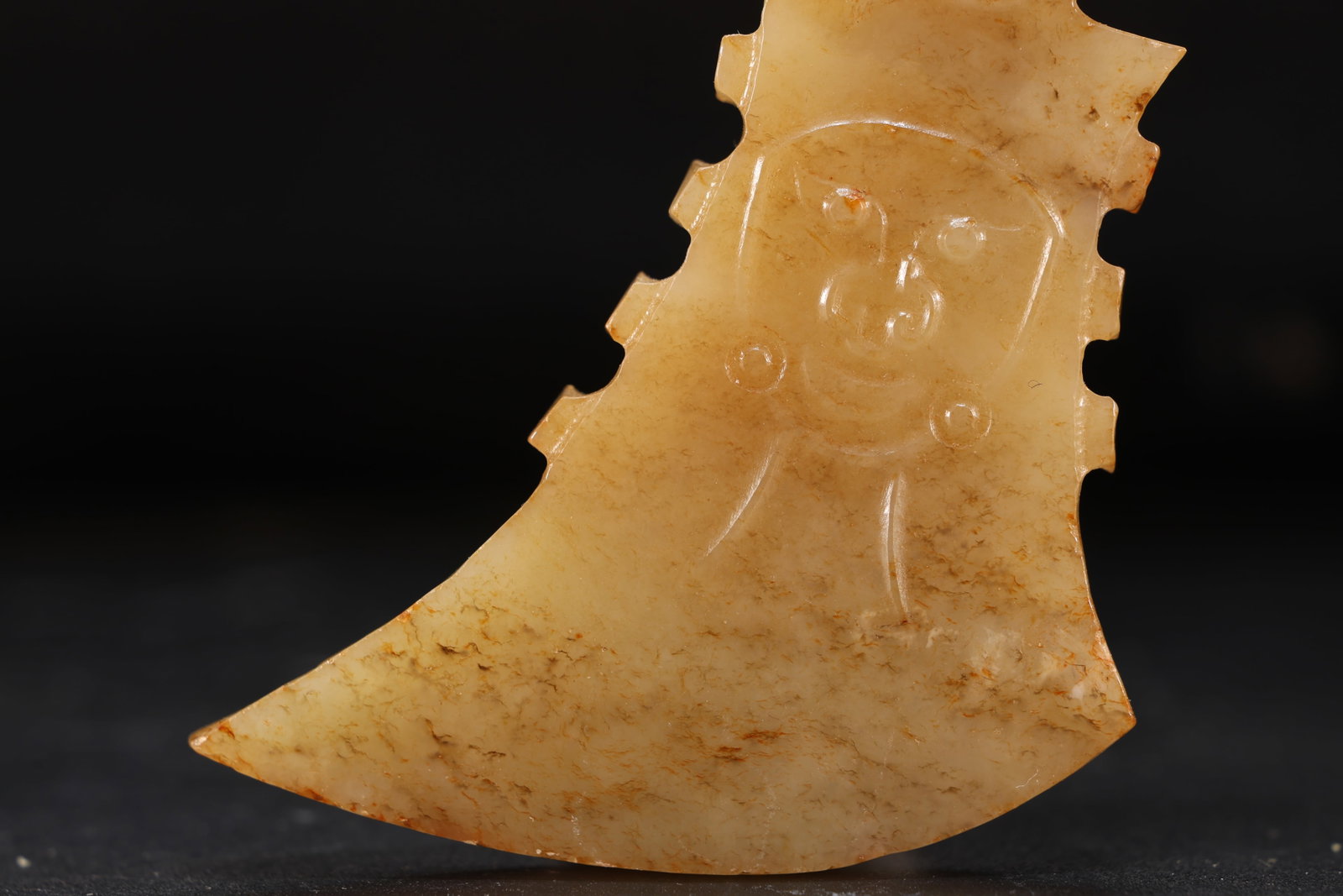 Jade Carved Character Face Pattern Axe - 6