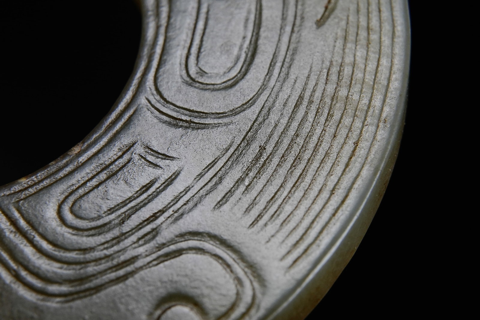 Jade Carved Dragon Pattern Ring - 5