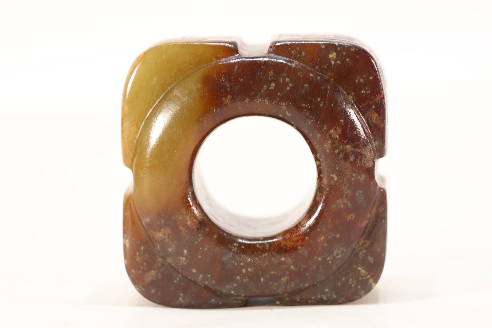 Jade Carved Beast Face Pattern Cong - 7