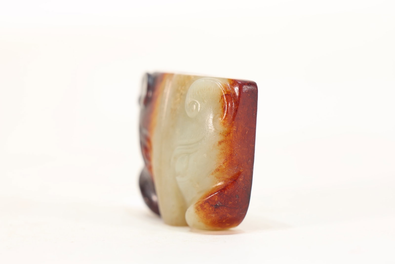 Jade Carved Beast Face Pattern Bi - 4