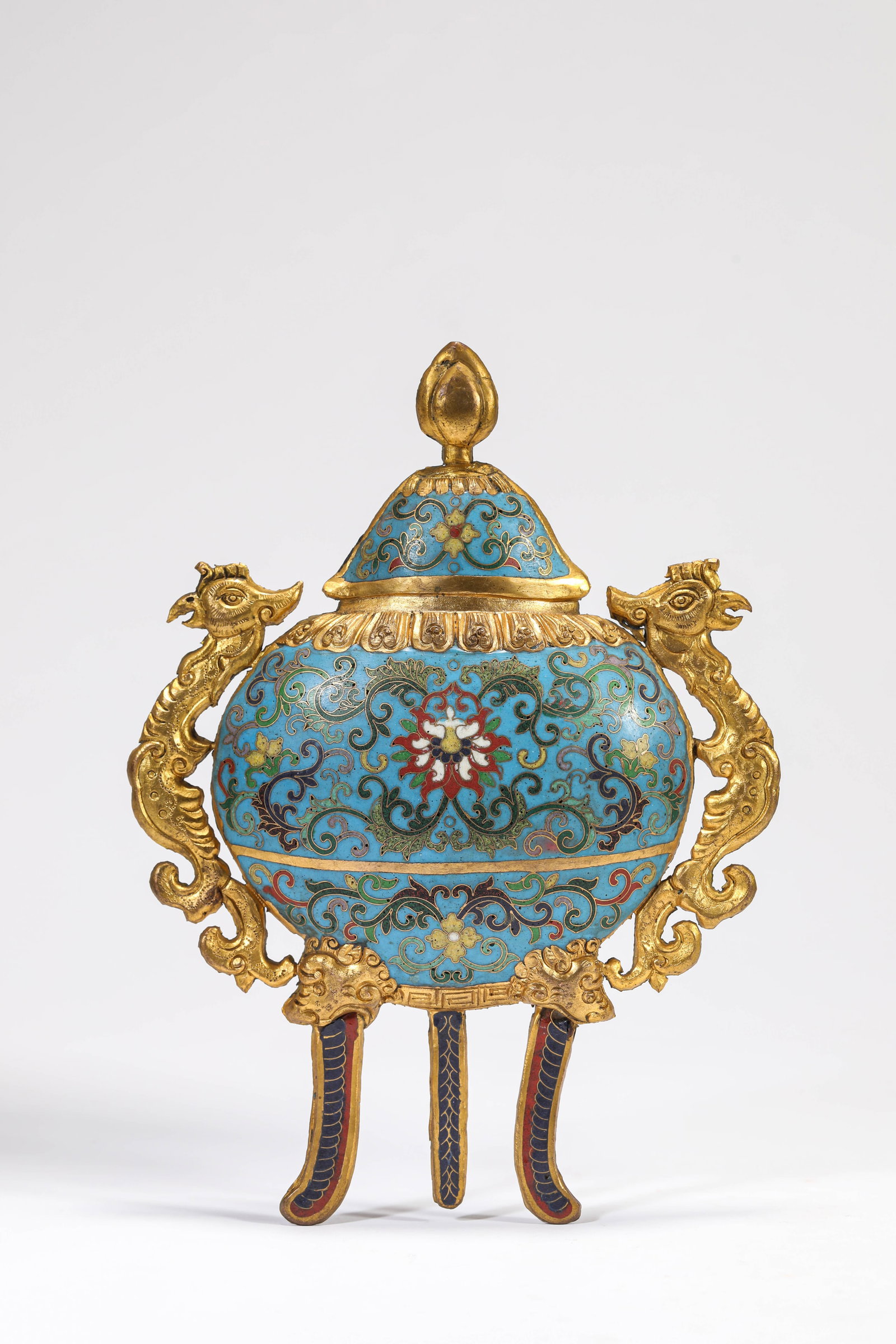 A Cloisonné Enamel ‘Interlocking Lotus’ Wall Vase (1 of 5)