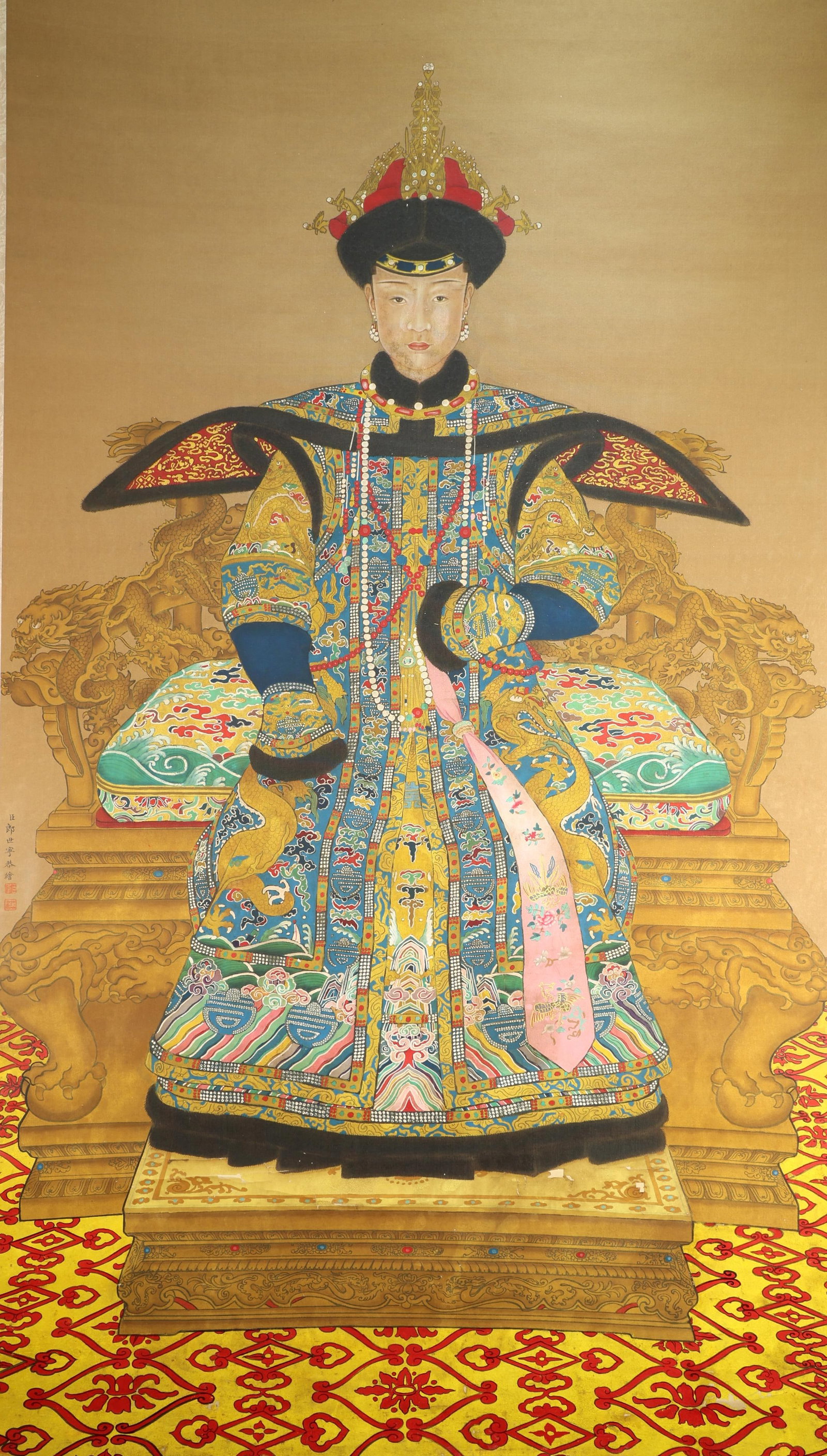 Chinese Drawing Portrait Queen Painting,Lang Shining Mark: Chinese Drawing Portrait Queen Painting,Lang Shining Mark (119.5 x 64.5cm)