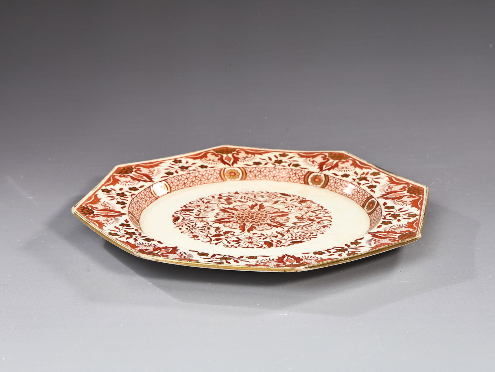 Minton Denmark 19th Rust Octagonal Dinner Plate? - 3