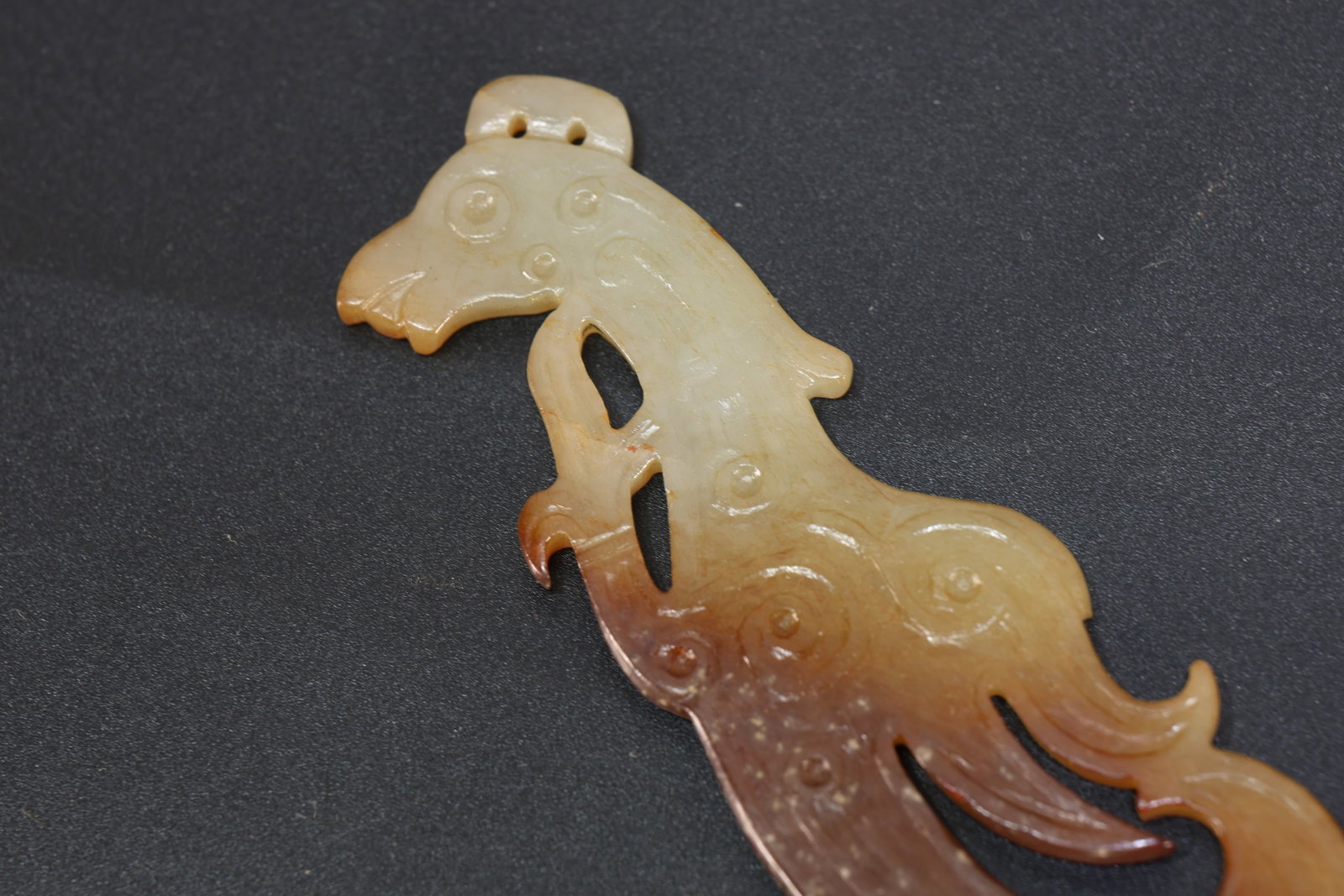 Jade Carved Phoenix Pattern Bi - 2
