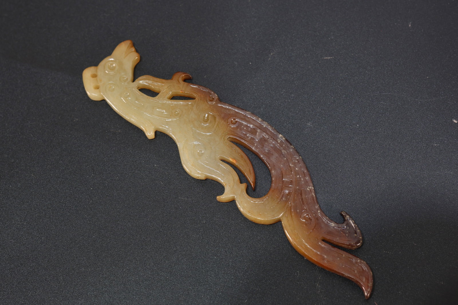 Jade Carved Phoenix Pattern Bi - 4