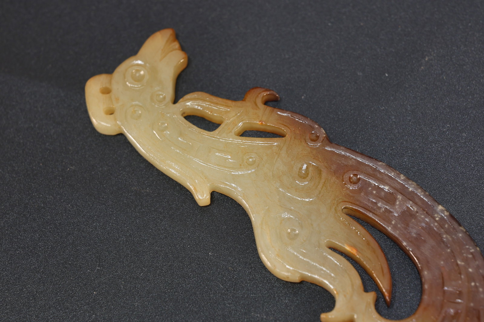 Jade Carved Phoenix Pattern Bi - 5