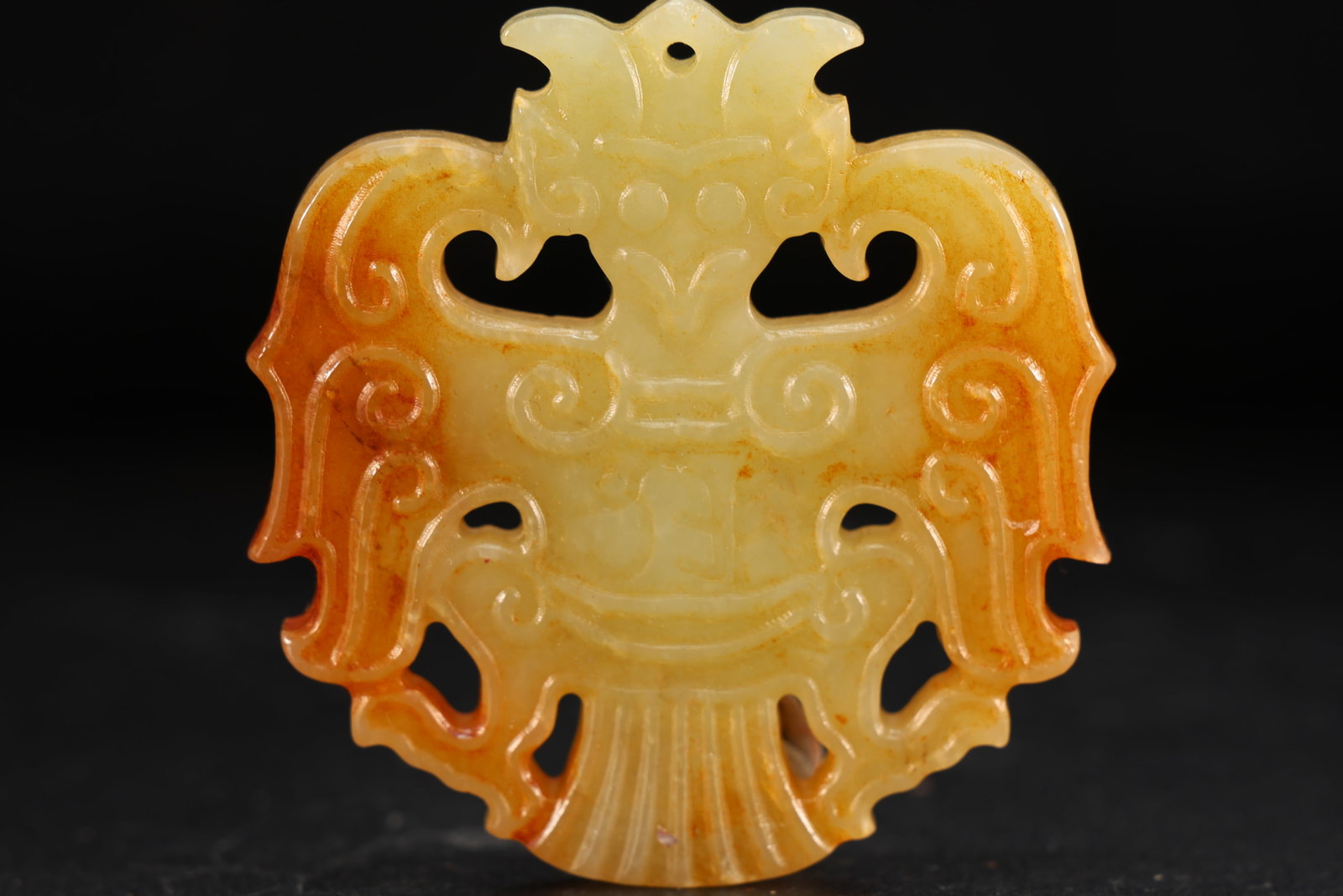 Jade Carved Phoenix Pattern Bi - 2