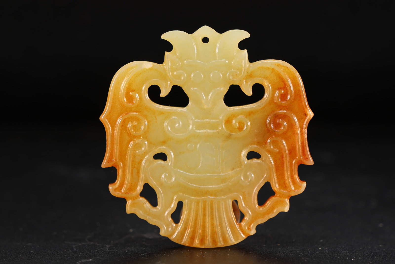 Jade Carved Phoenix Pattern Bi - 3