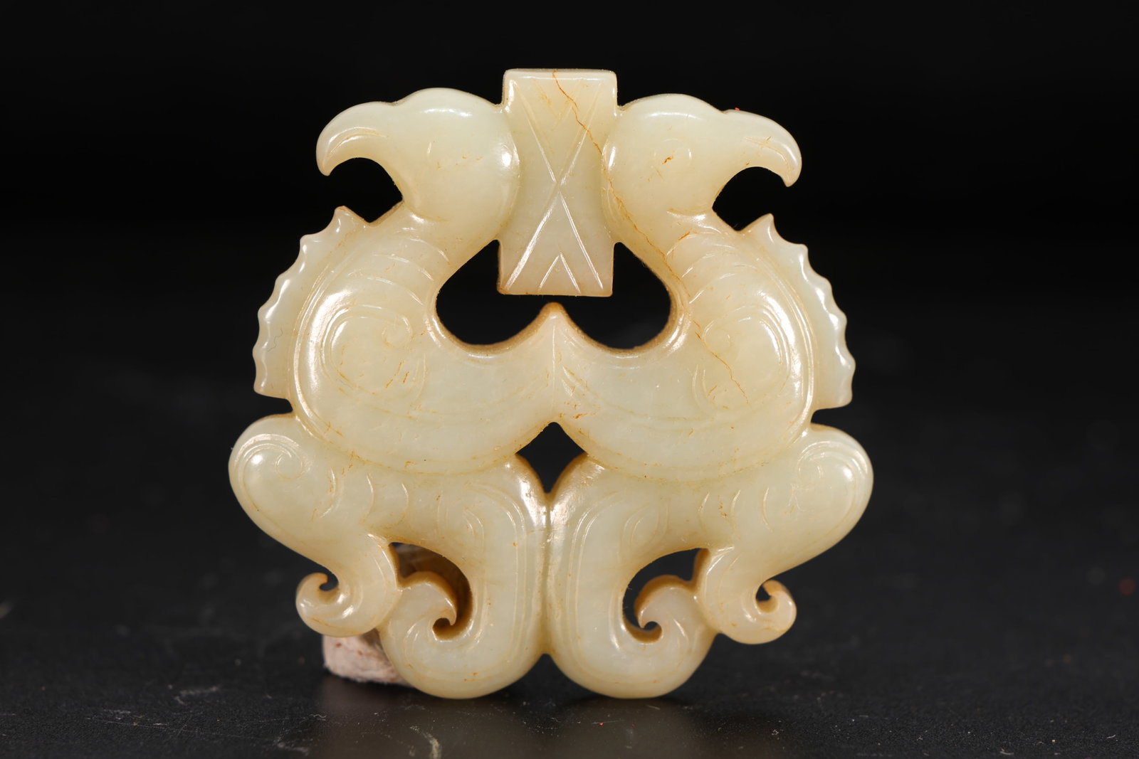 Jade Carved Bird Pattern Bi: Jade Carved Bird Pattern Bi (5.3 x 5 x 1cm)