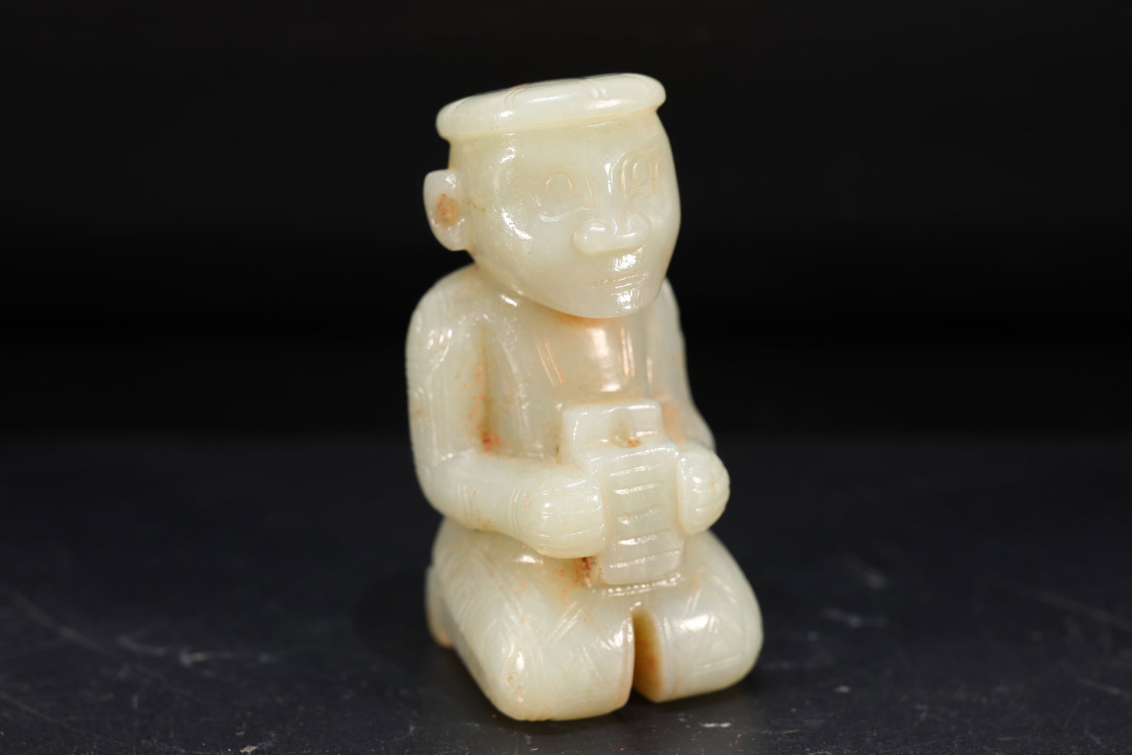 Jade Carved Beast Face Pattern Character Shape Ornament: Jade Carved Beast Face Pattern Character Shape Ornament (5.8 x 3 x 3cm)