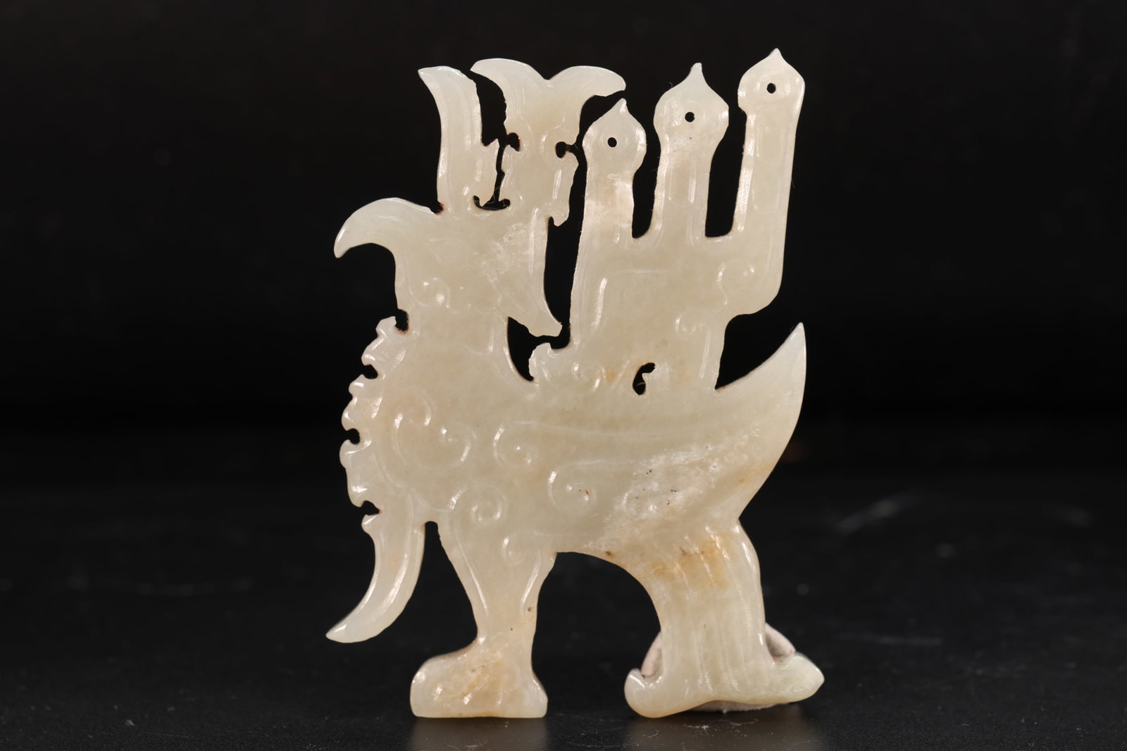 Jade Carved Bird Pattern Bi - 4