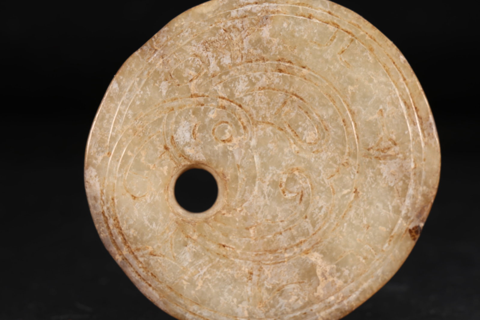 Jade Carved Bird Pattern Bi - 2