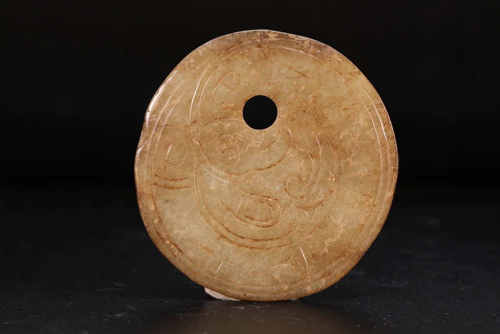 Jade Carved Bird Pattern Bi - 3