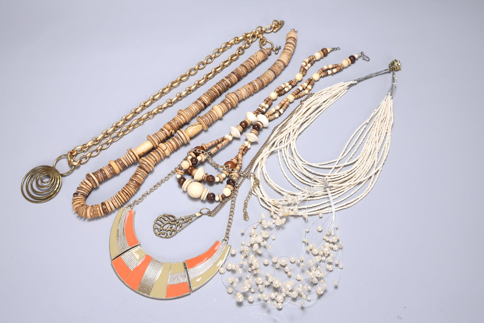 Group of Tribal Ethnic Pastel Beaded Necklaces (1 of 6)