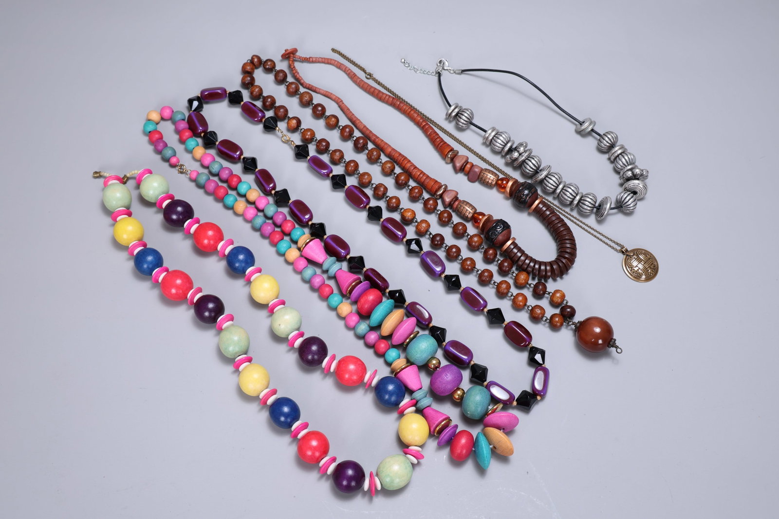 Group of Unique Multicolored Beads Necklaces: Group of Unique Multicolored Beads Necklaces (All in different sizes)