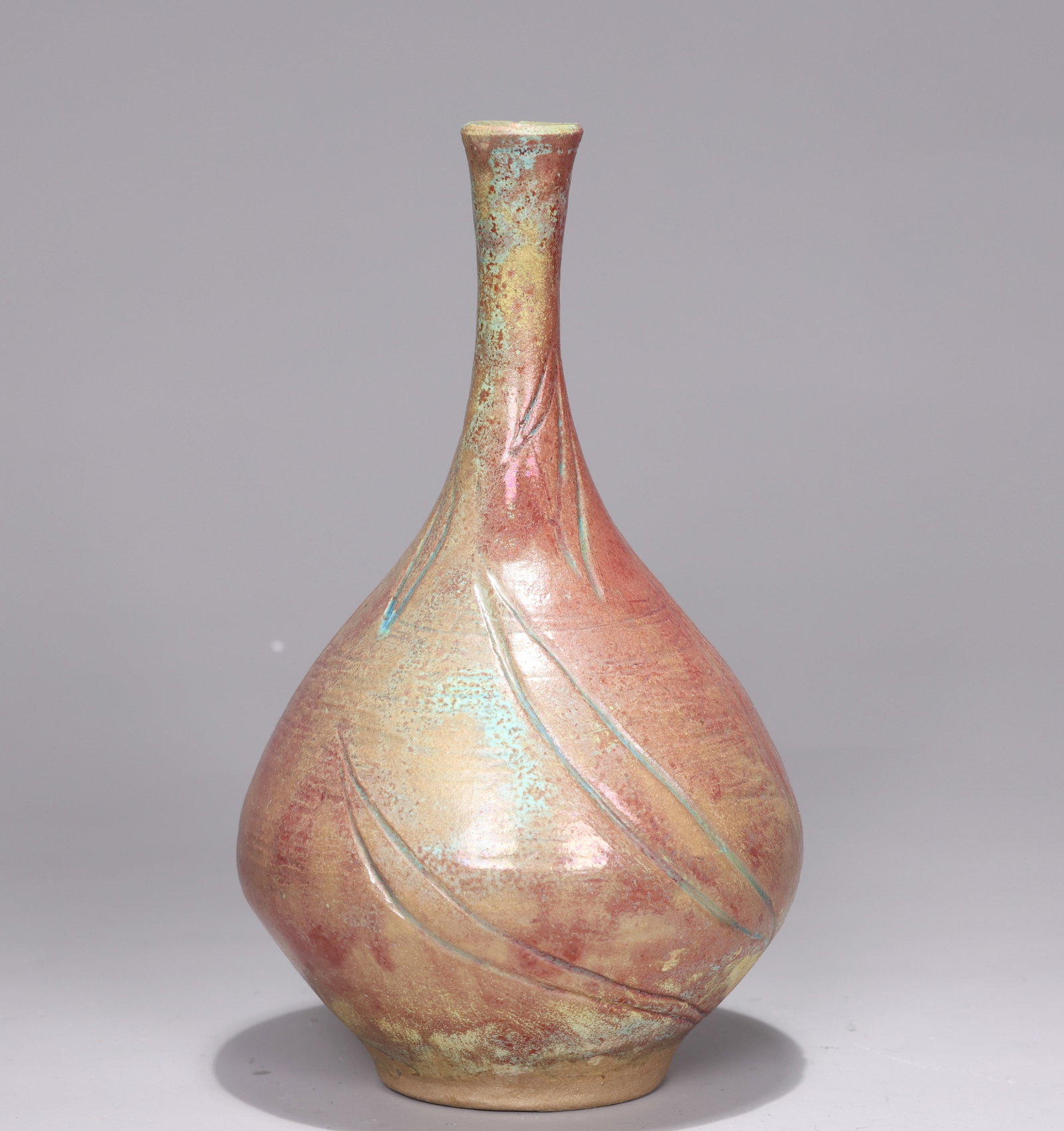 Heather Young Signed Long Neck Ceramic Vase (1 of 6)