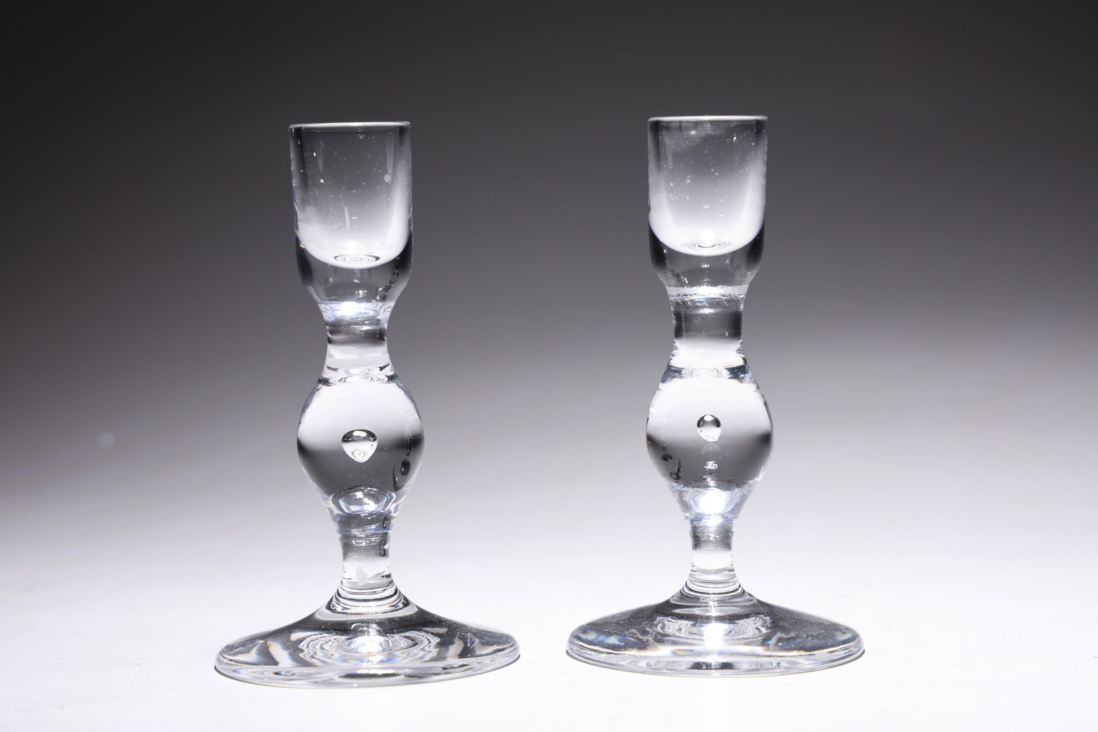 Set of 2 Kosta Boda Clear Crystal Candlesticks (1 of 5)