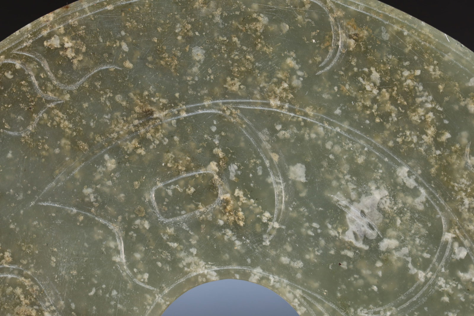 Jade Carved Cloud Pattern Bi - 7