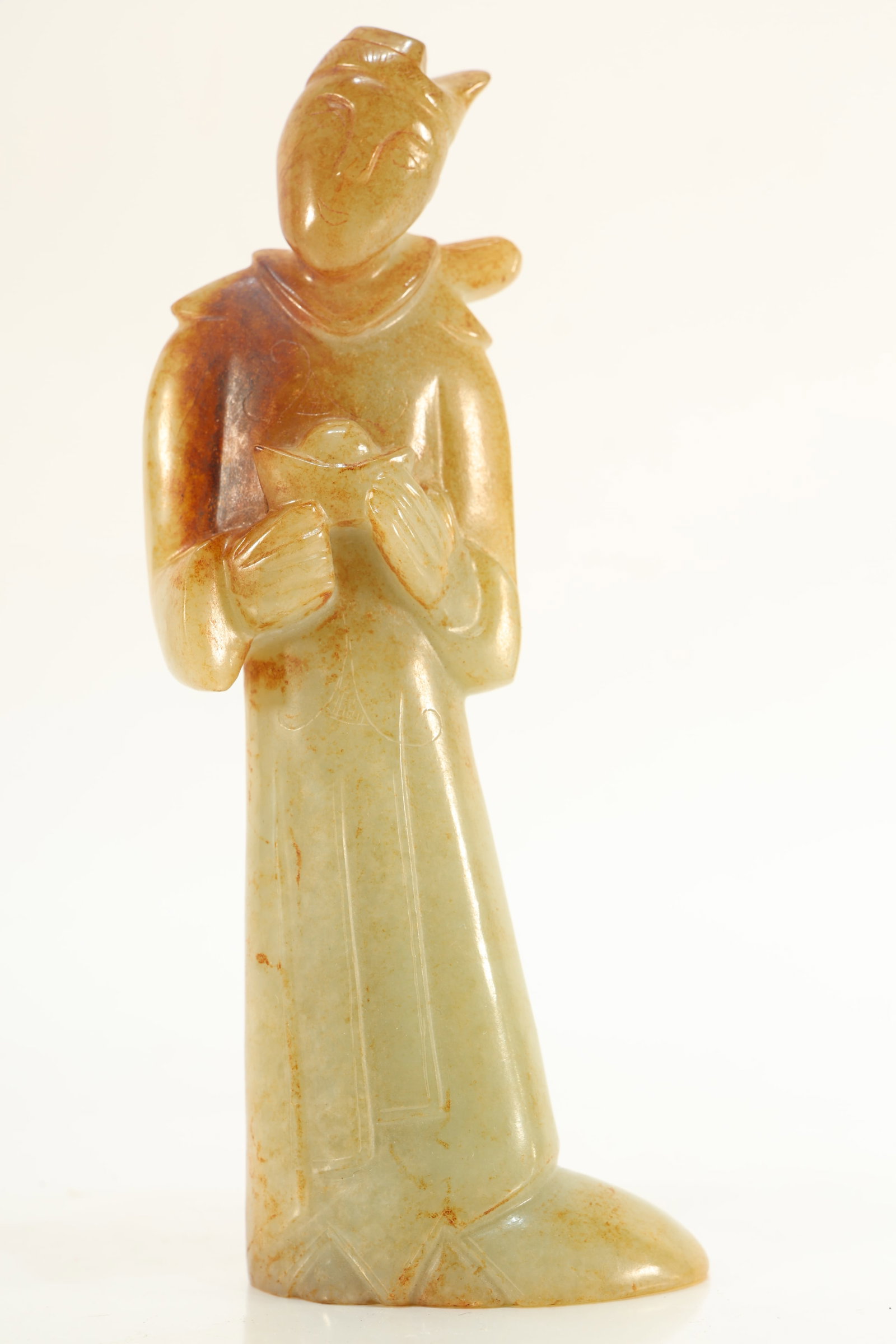 Jade Carved Character Shape Ornament: Jade Carved Character Shape Ornament (14.5 x 6 x 3cm)