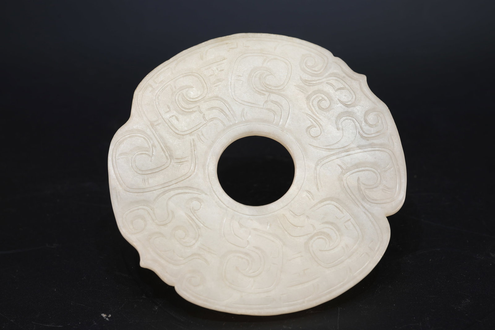 Jade Carved Beast Face Pattern Bi - 4