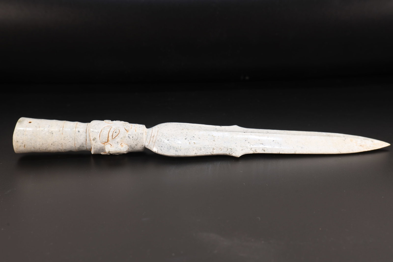 Jade Carved Beast Face Pattern Dagger - 10