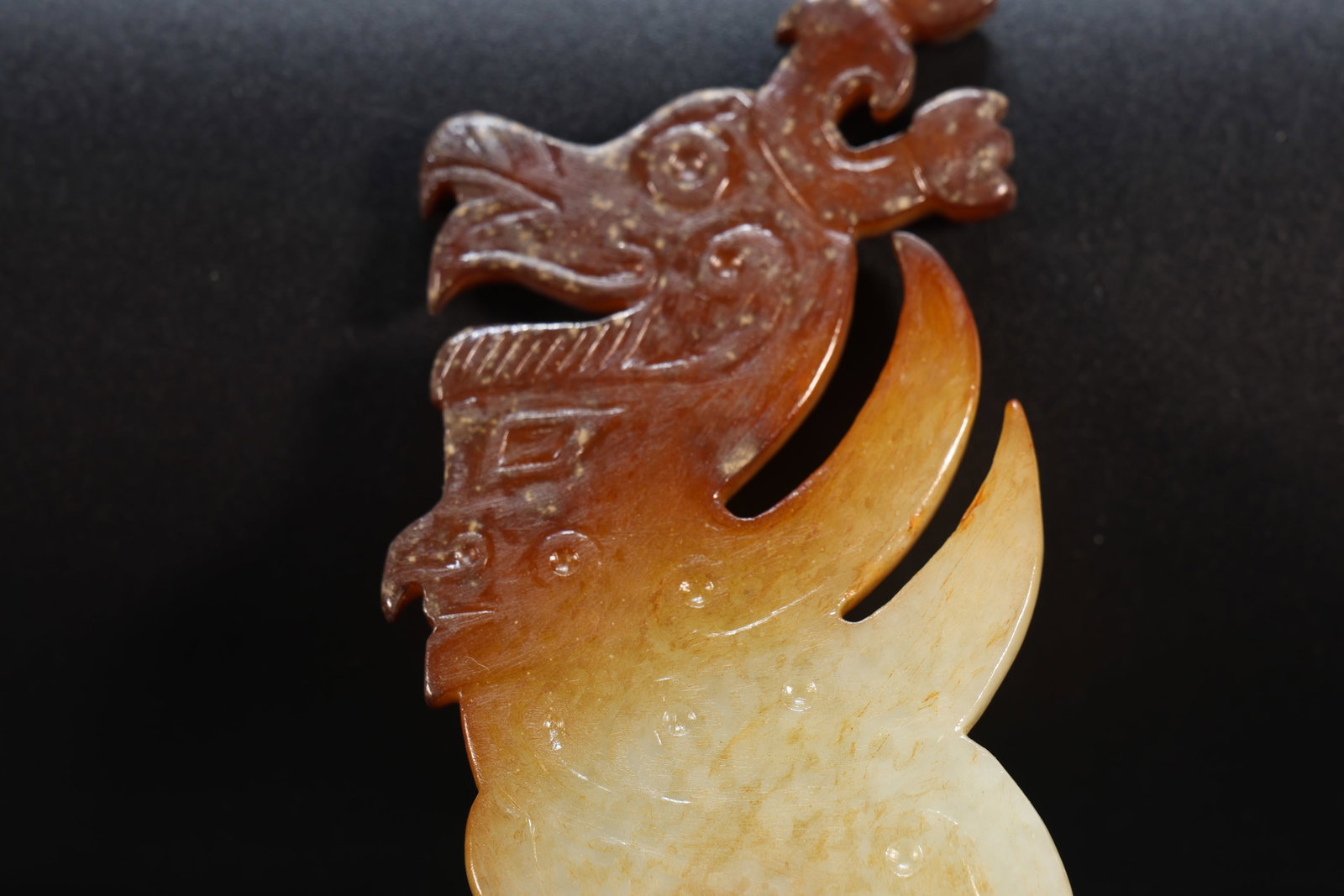 Jade Carved Dragon Pattern Bi - 2