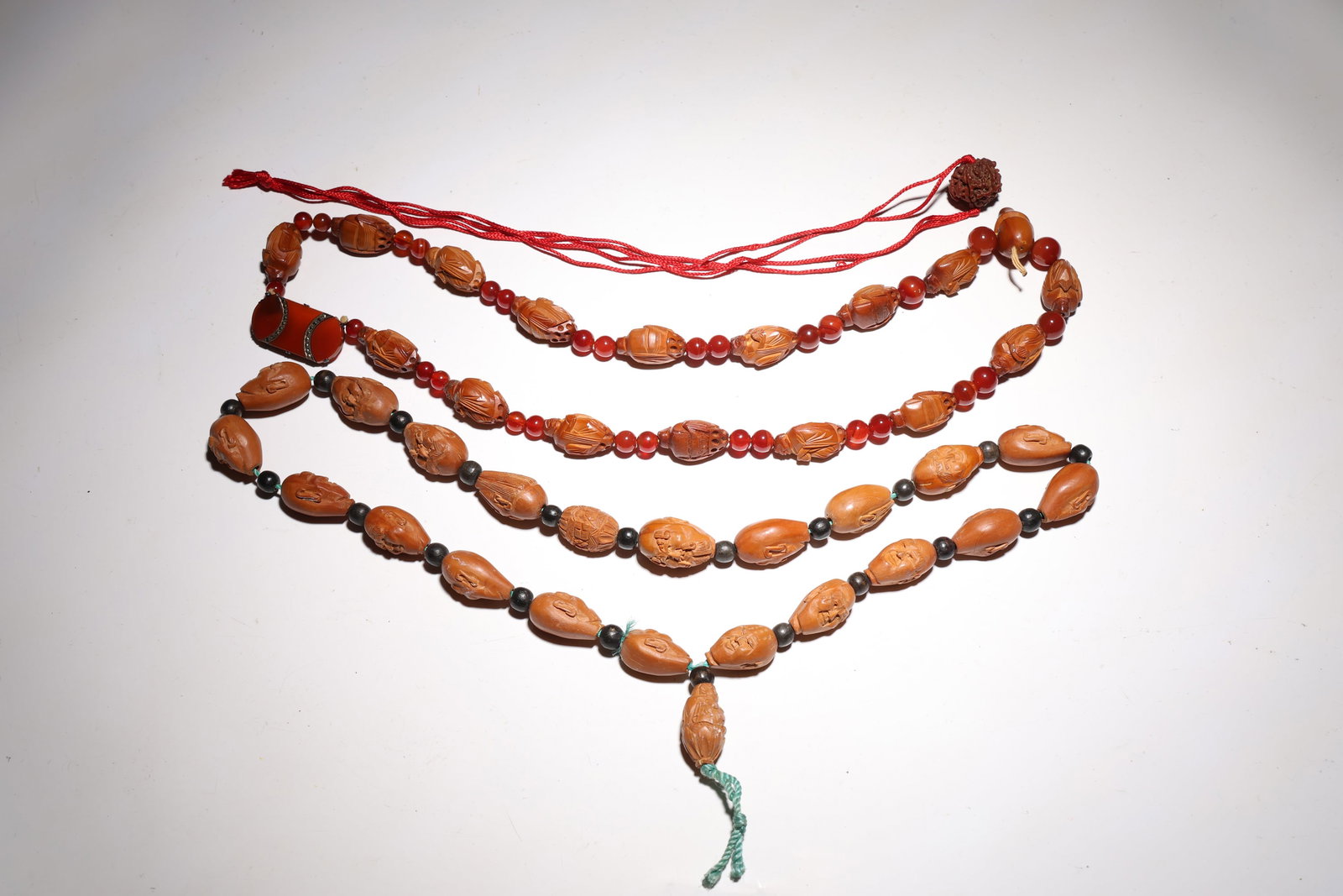 3 Of Wood Carved Beads Luhan Arhats Necklace (1 of 7)