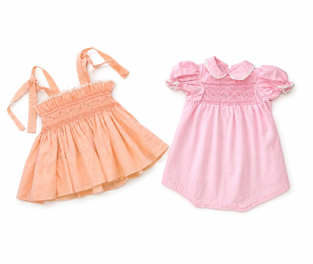 Vintage Two Classic Smocked Child's Dresses (1 of 4)