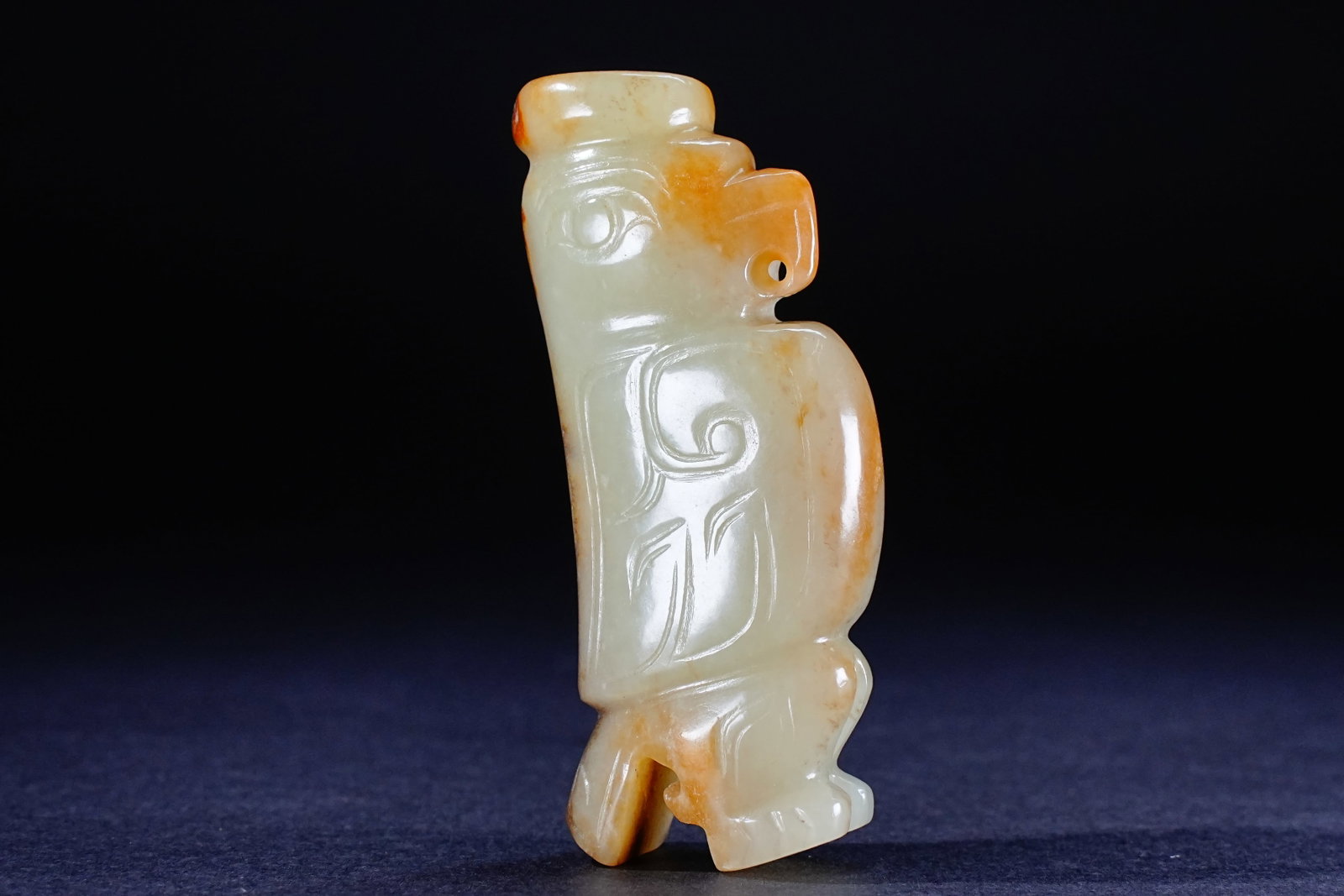 Jade Carved Beast Face Pattern Bird Shape Ornament (1 of 10)