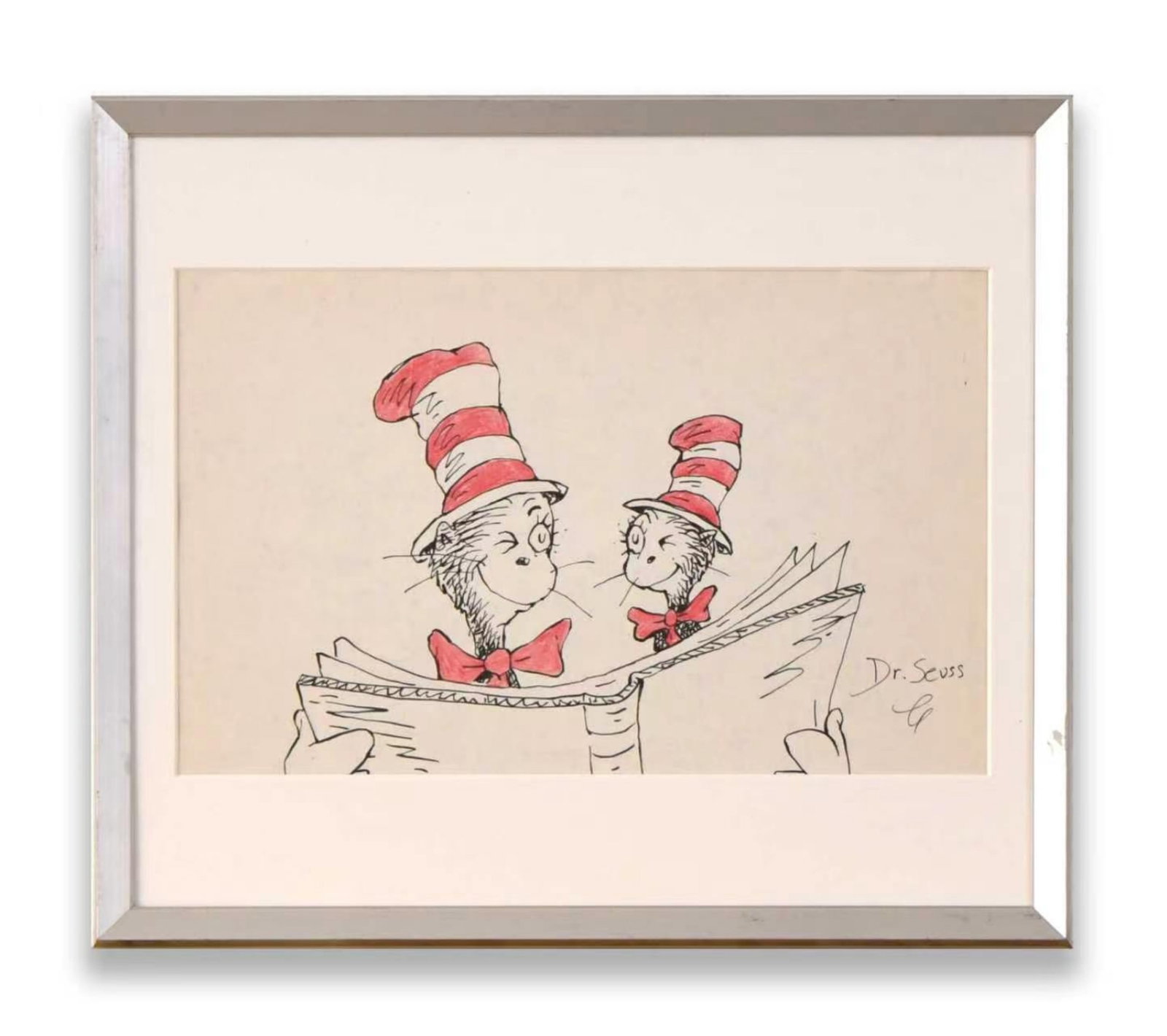 DR. SEUSS (1904-1991), ORIGINAL CAT IN THE HAT DRAWING ON PAPER (1 of 2)