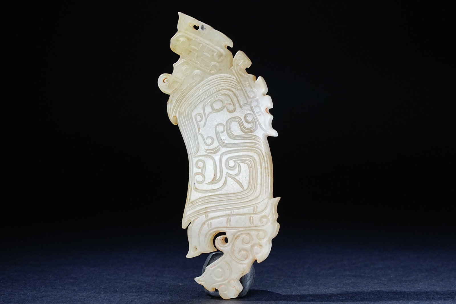 Jade Carved Beast Face Pattern Bird Shape Bi (1 of 8)