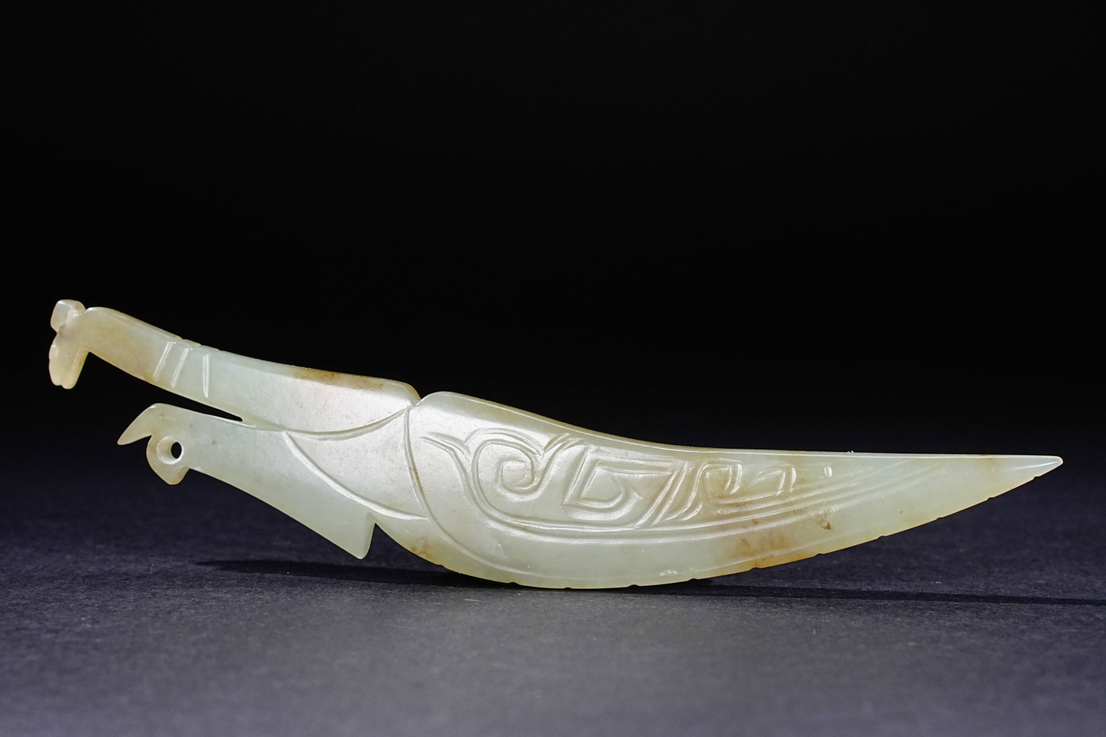 Jade Carved Beast Face Pattern Mantis Shape Ornament (1 of 9)
