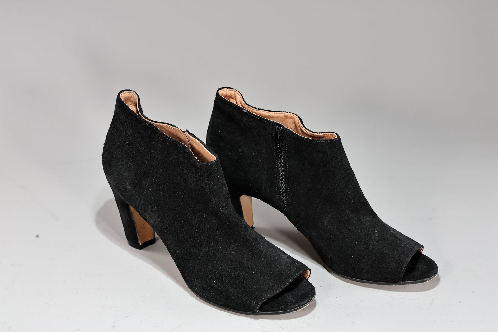 Maison Martin Margiela Black Suede Peep Toe Ankle Booties Size EU 40.5 (1 of 7)