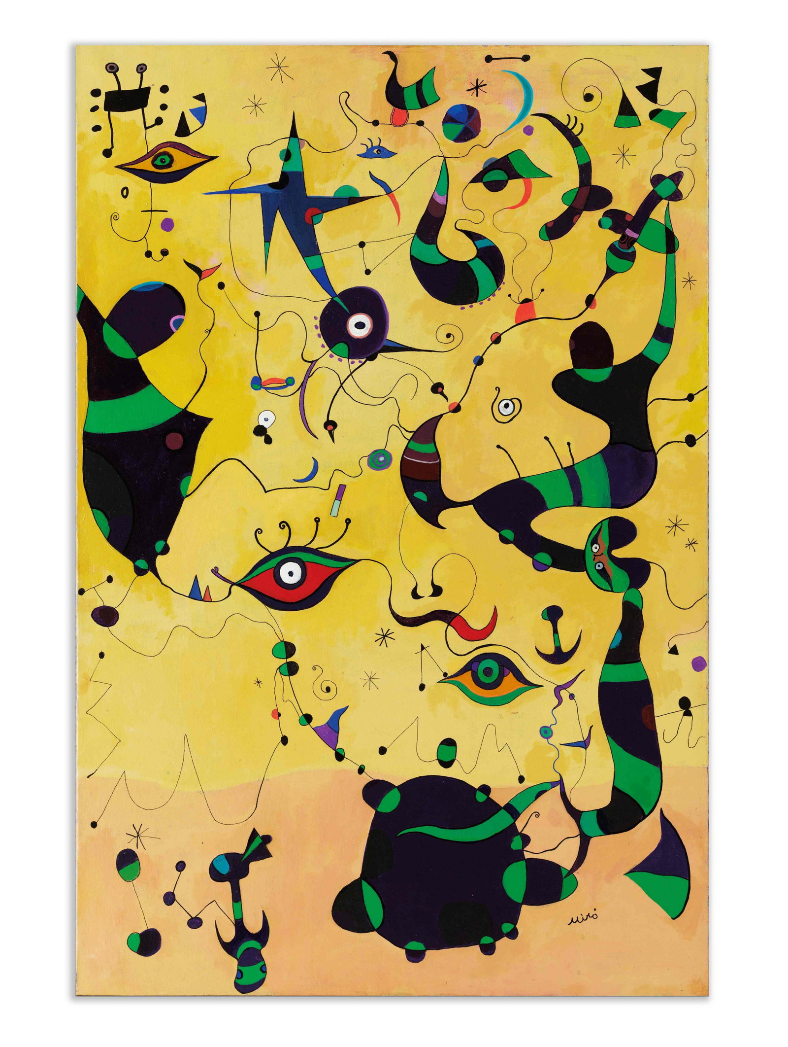 JOAN MIRO (1893-1983), ATTRIBUTED TO, OIL ON CANVAS (1 of 2)