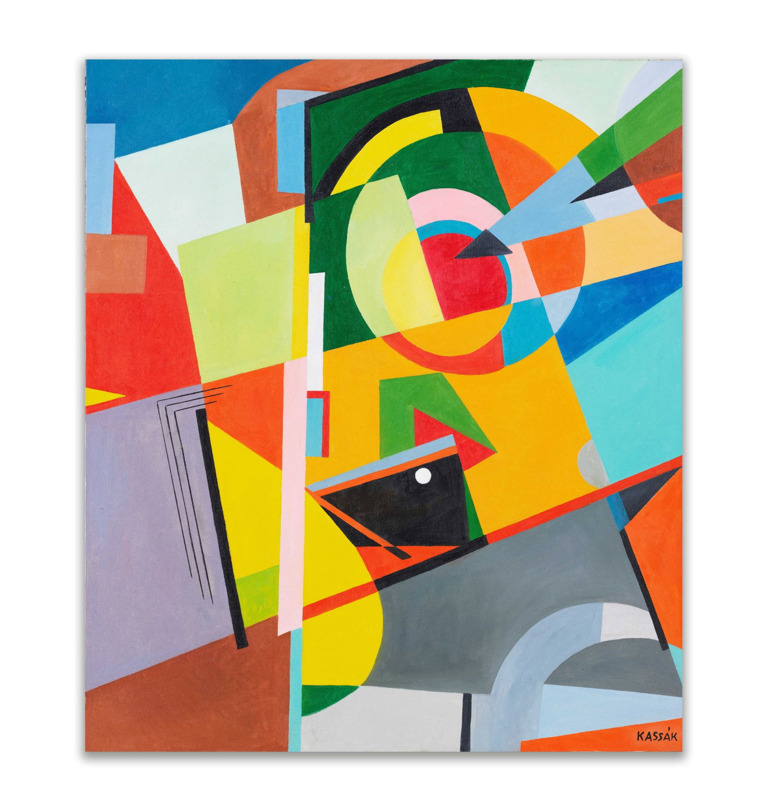 LAJOS KASSAK (1887-1967), ATTRIBUTED TO, OIL ON CANVAS (1 of 2)
