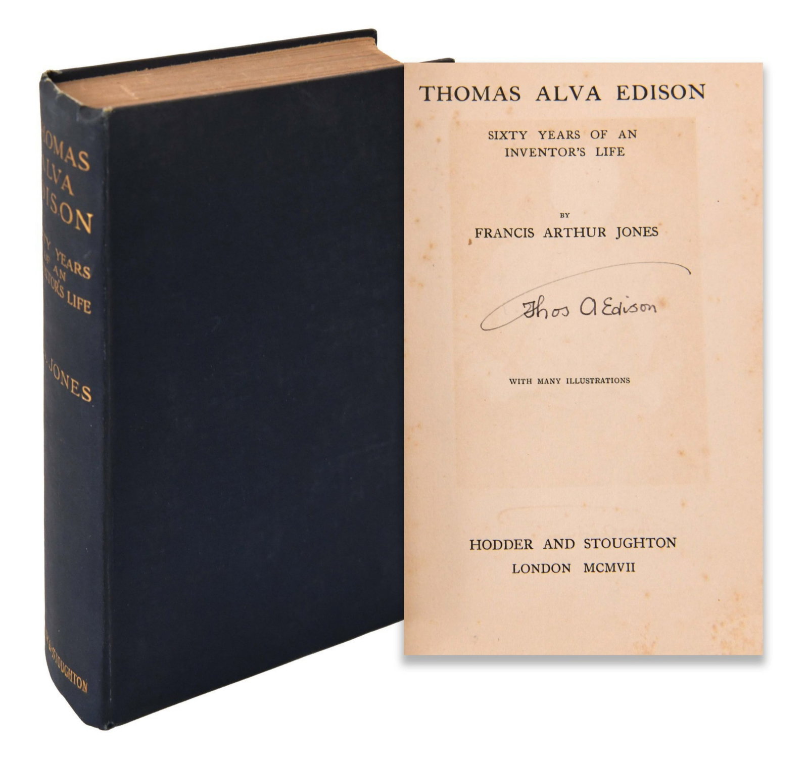 THOMAS ALVA EDISON (1847-1931), SIGNED MAKERS OF MODERN HISTORY (1 of 3)