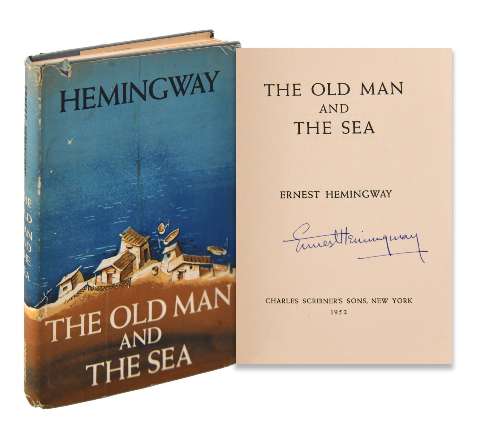 ERNEST HEMINGWAY (1899-1961), SIGNED THE OLD MAN AND THE SEA (1 of 4)
