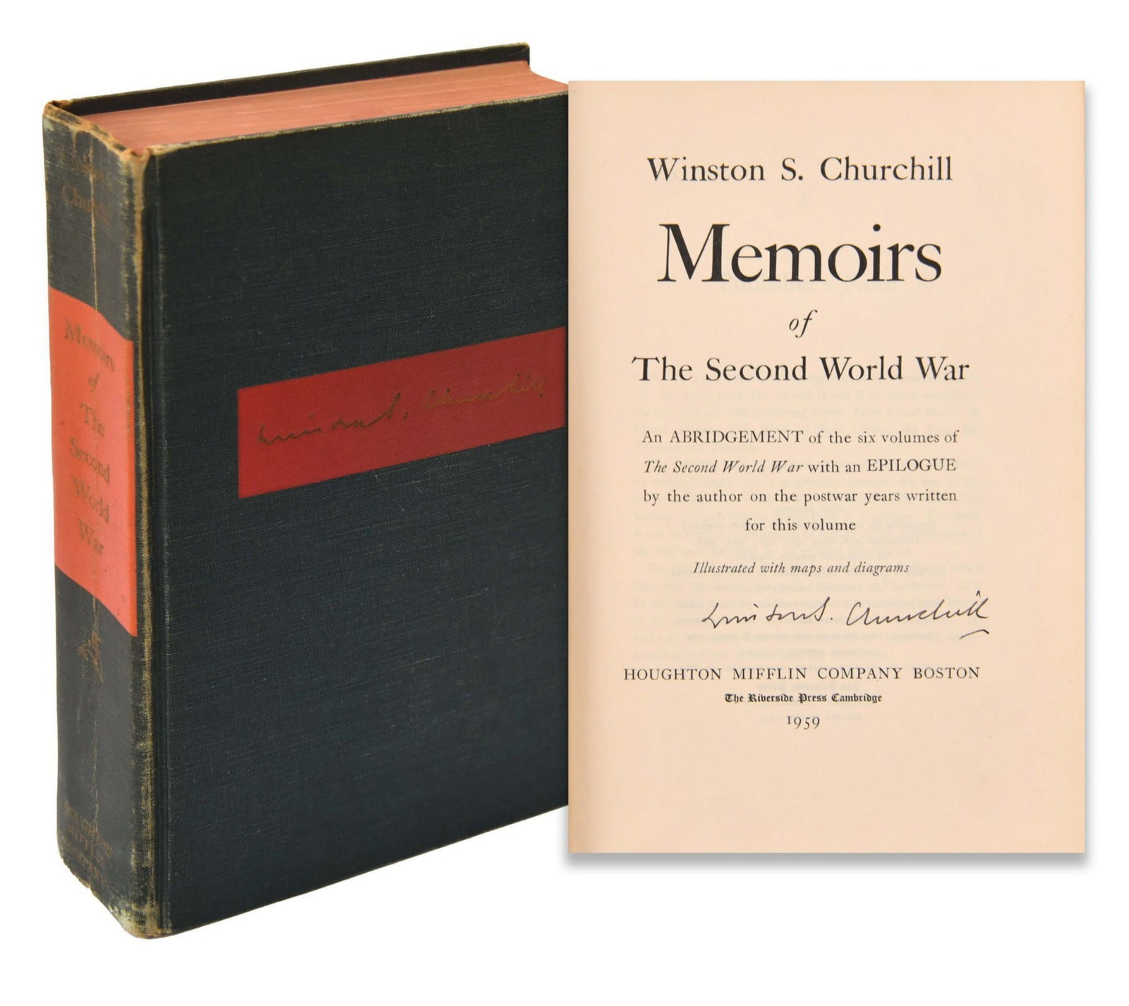 WINSTON S. CHURCHILL (1874-1965), SIGNED MEMOIRS OF THE SECOND WORLD WAR (1 of 4)