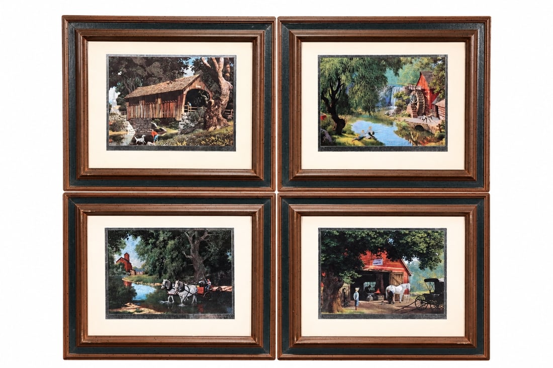 Four Framed Country Landscape Prints By Paul Detlefsen (1 of 9)
