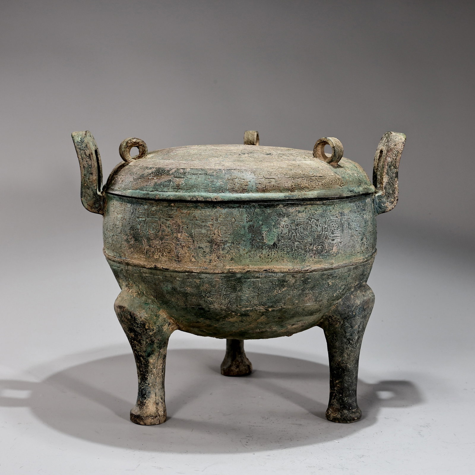 Chinese Bronze Triode Vessel and Cover (1 of 9)
